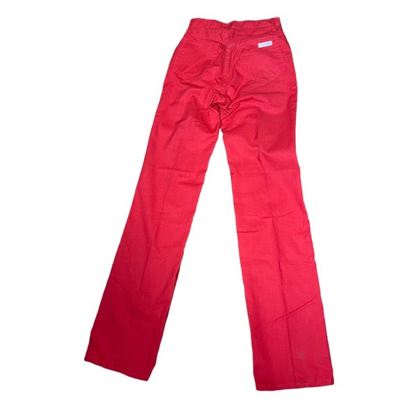 Funny Girl Vintage 70s Red Straight Leg High Waist Pants size 24 - Picture 2 of 5